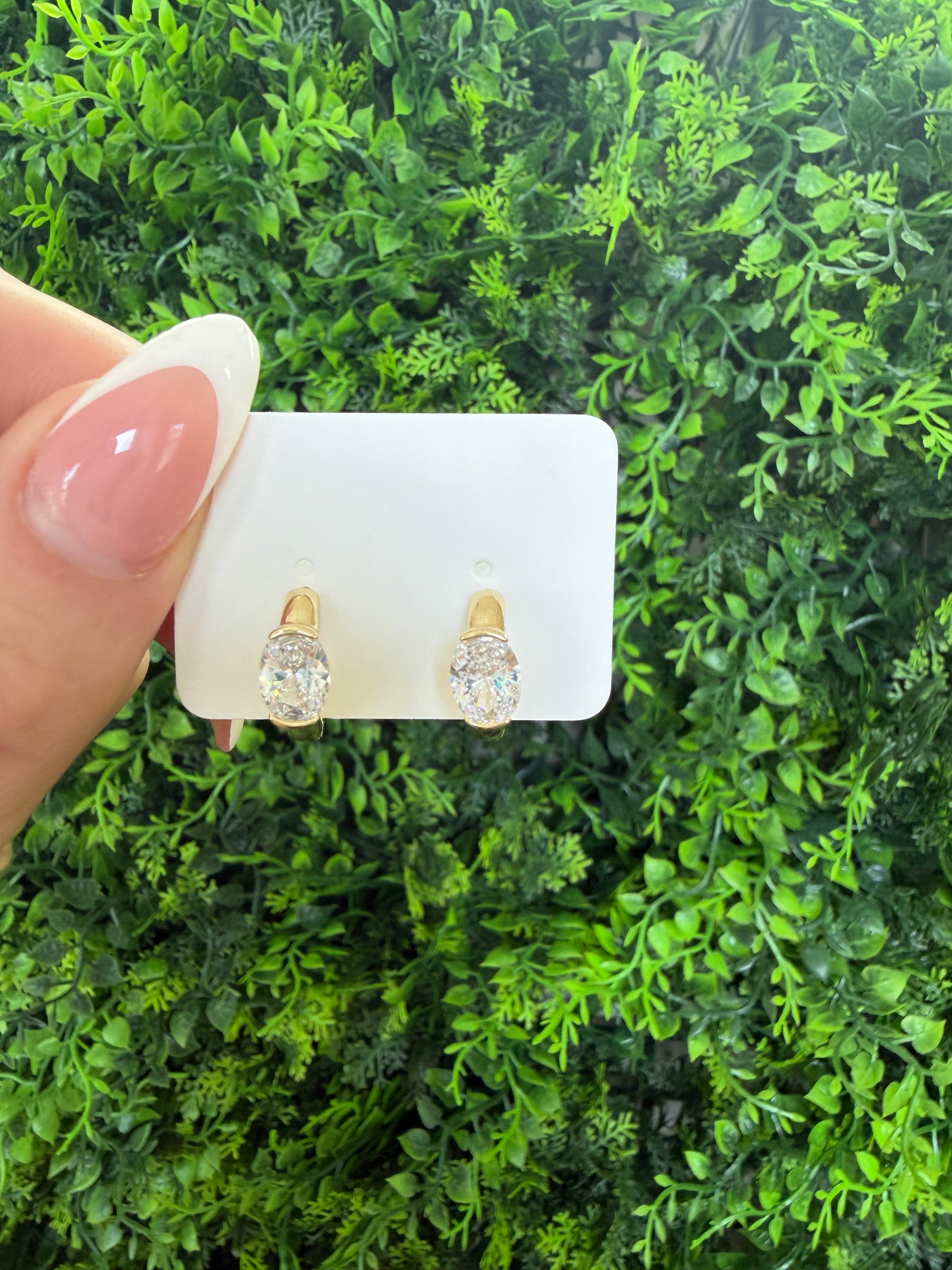 Livs Favorite Cz Gold Huggie Earrings