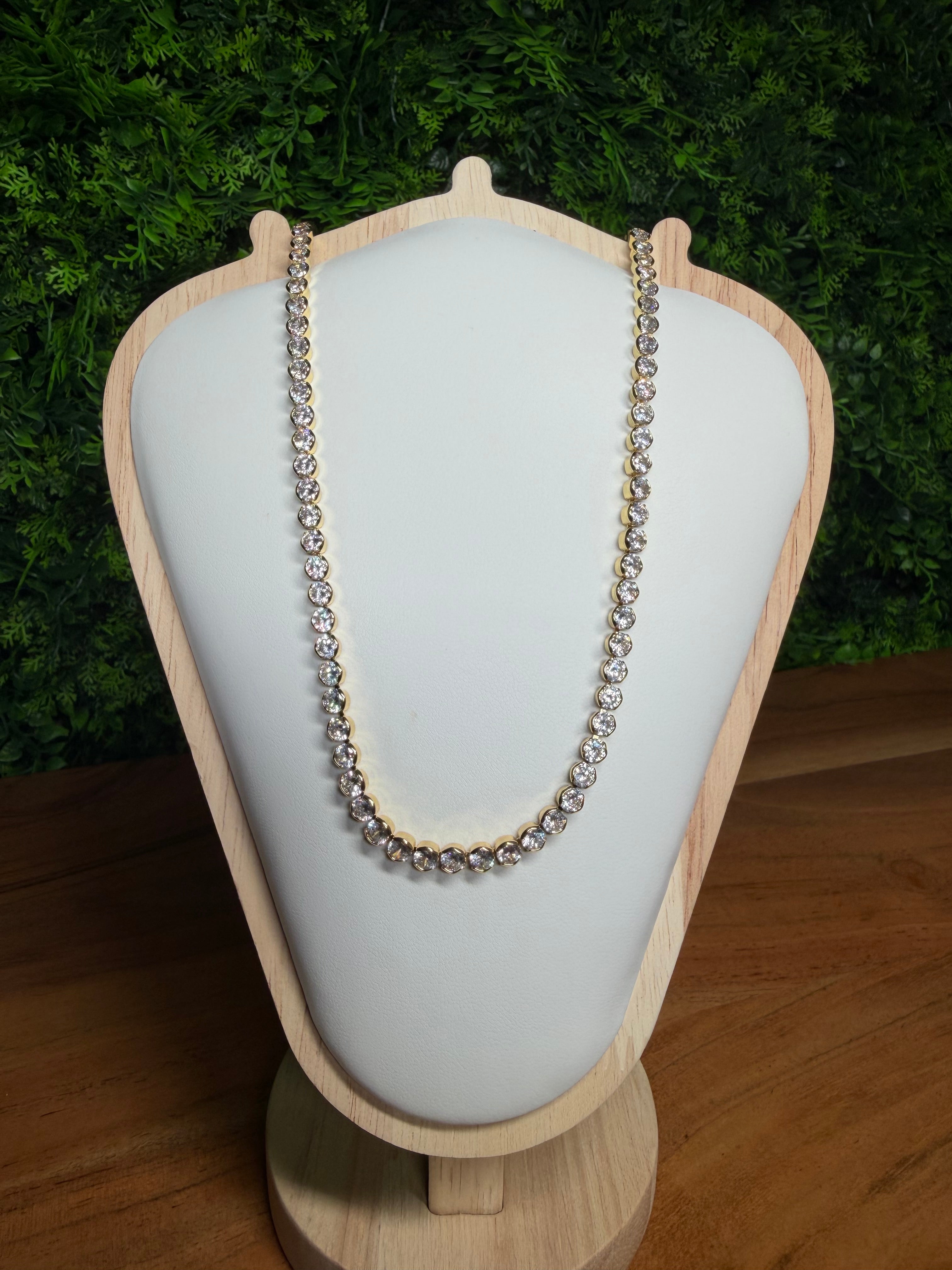 Round Bezel Stacking Necklace