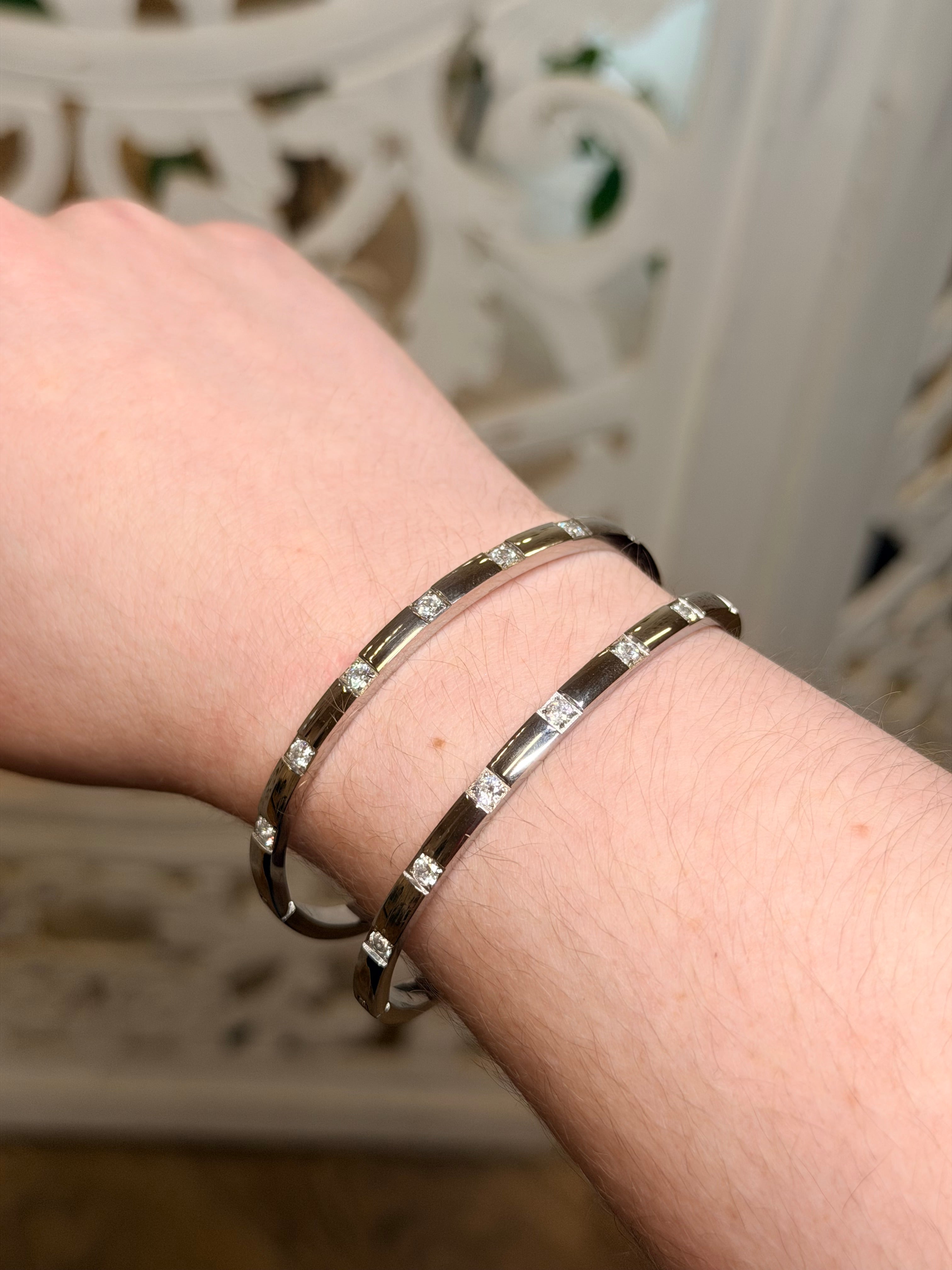 Silver Multi Stone Bangle