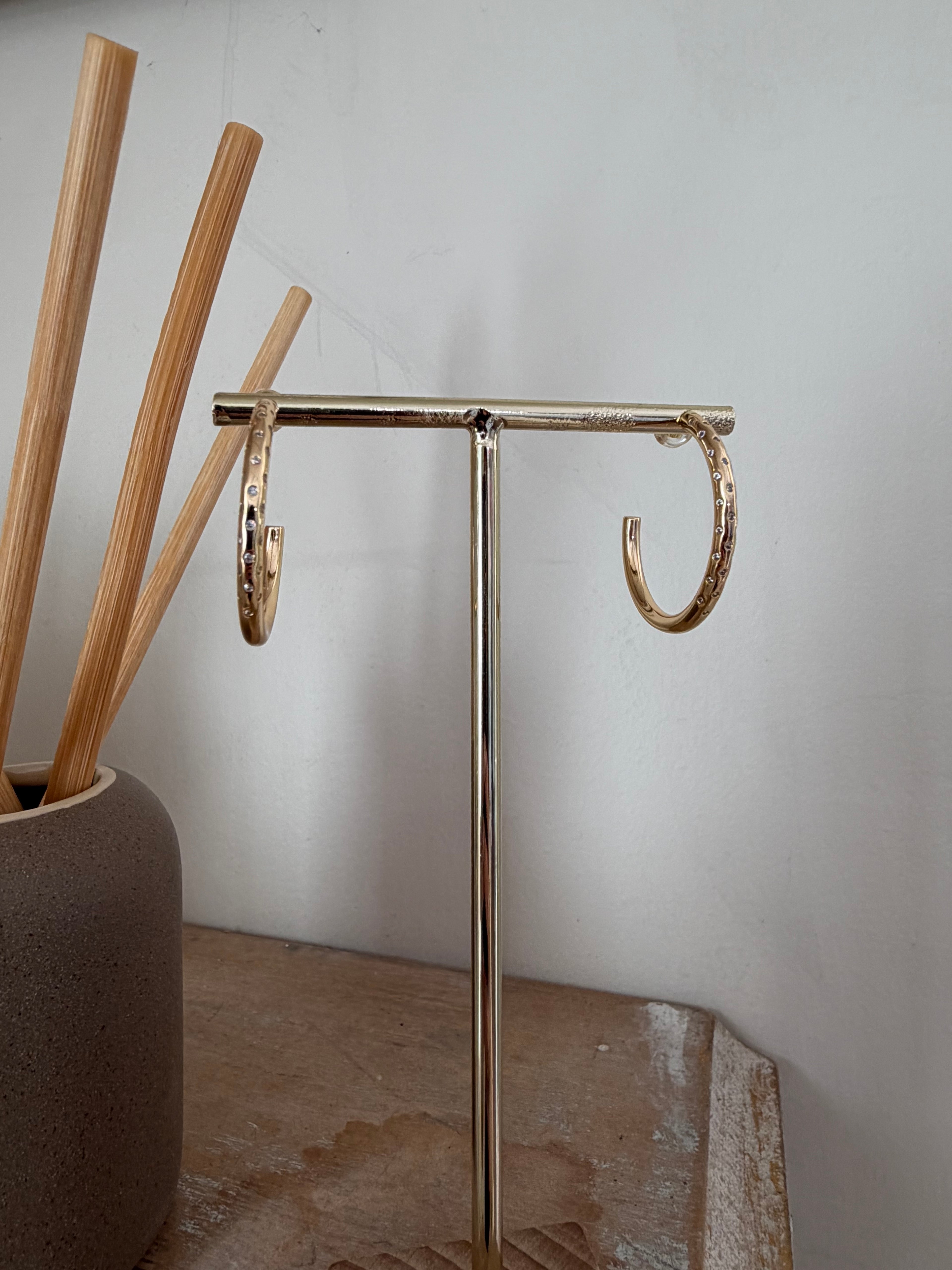 Cz Gold Hoops