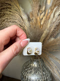 3 Stone Huggie Earrings
