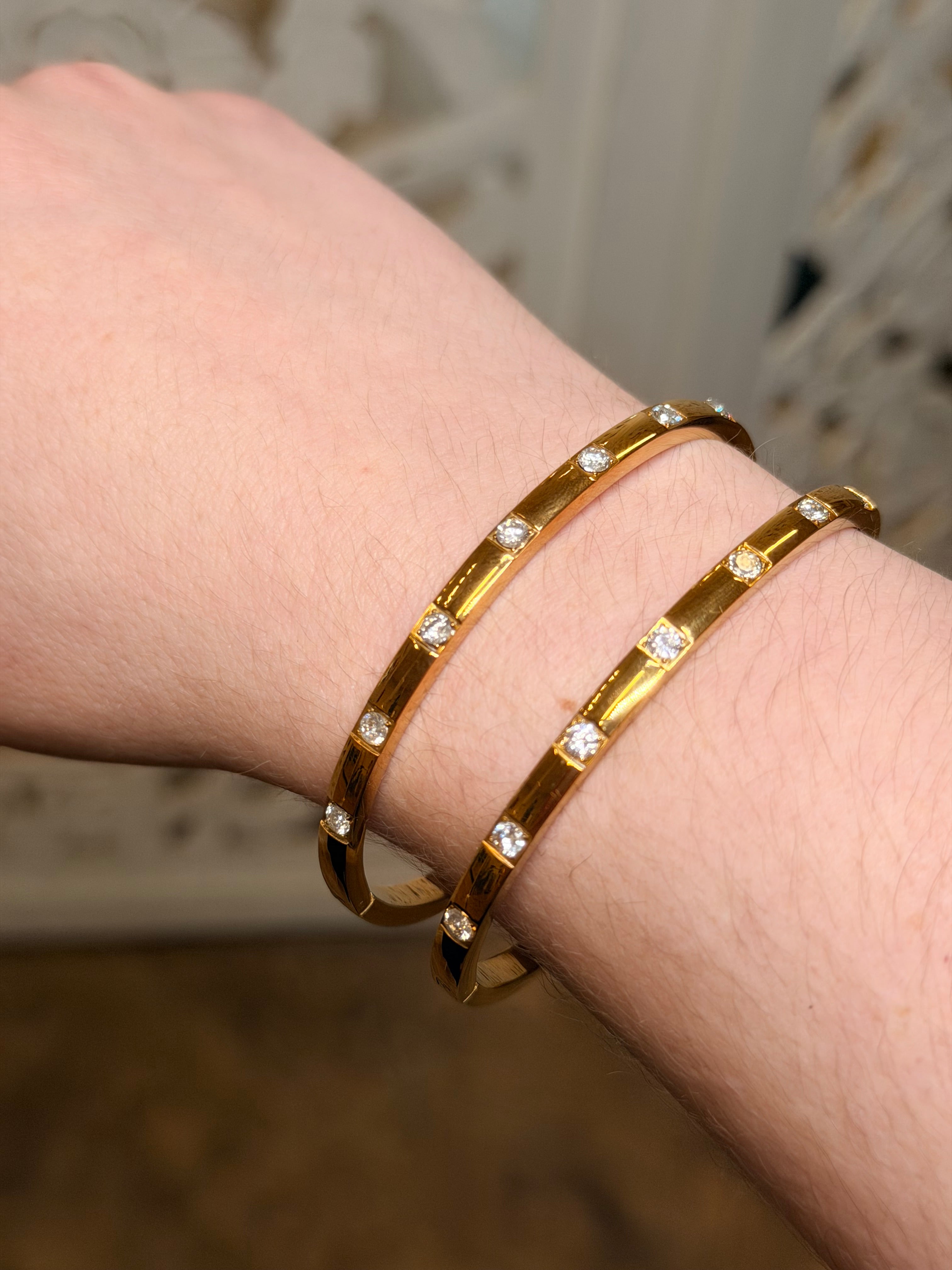 Gold Multi Stone Bangle