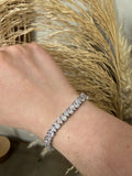 Pear Shape Tennis Bracelet Silver