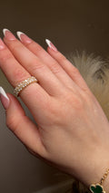 Pearl & Cz Gold Ring