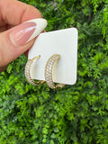 Cz All The Way Gold Hoop Earrings